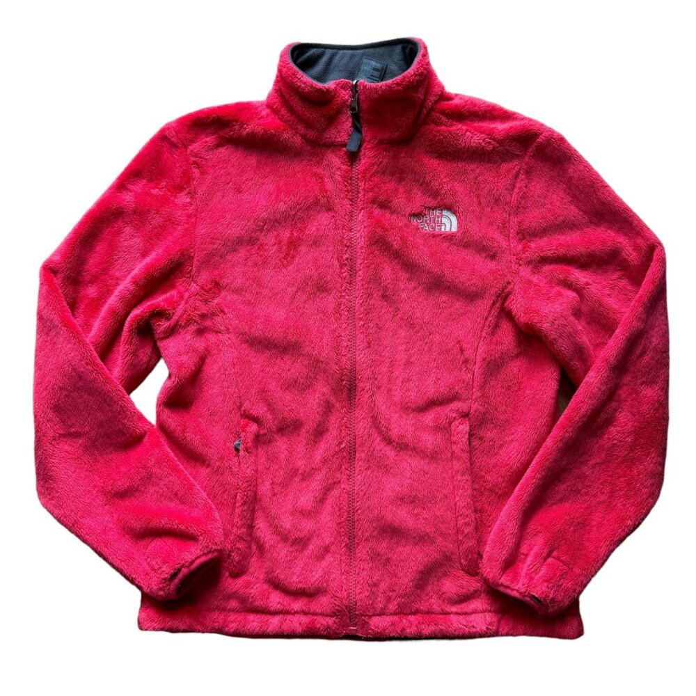 The North Face Osito Fleece Jacket Women's Small Zip Coral Pink Red Grey